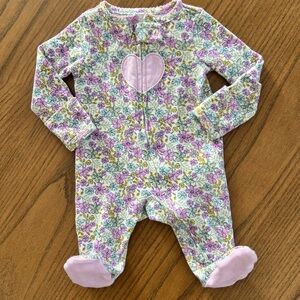Carter's Pink Floral Heart Footie